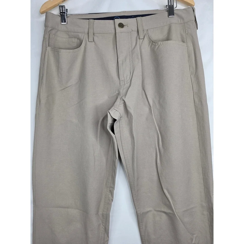 Vineyard Vines On-The-Go Khaki Tan 5-Pocket Performance Pants Mens Stretch